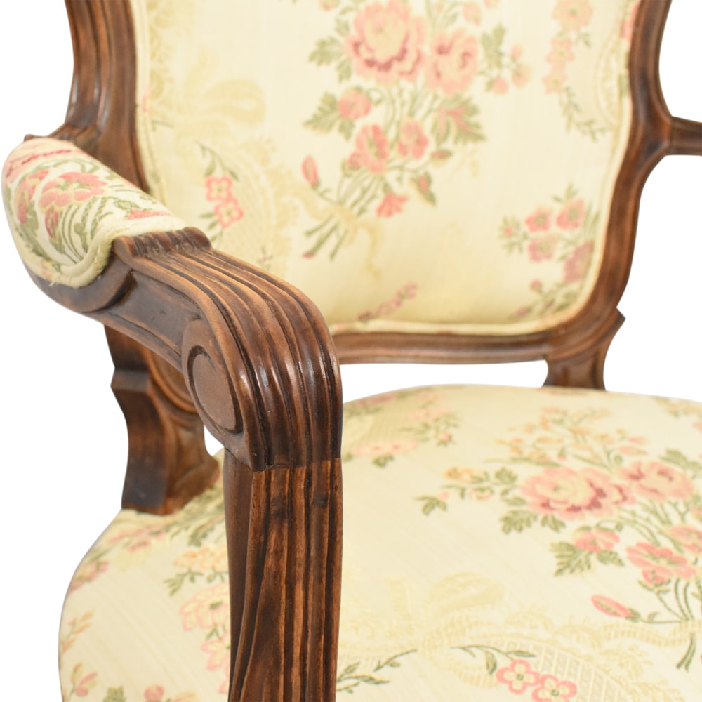 Louis XV Style Floral Accent Chair, 87% Off