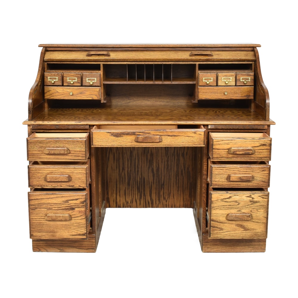 65% Off - Vintage Roll Top Office Desk / Tables