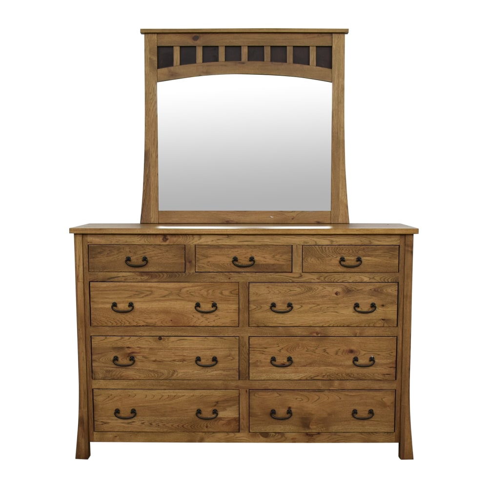 Mission Style Dresser With Mirror 