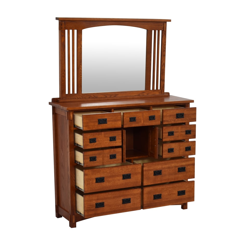 Second Hand Mission Style Dresser With Mirror 