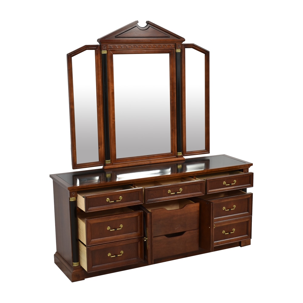 shop Stanley Furniture Stanley Furniture Traditional Dresser and Trifold Mirror  online