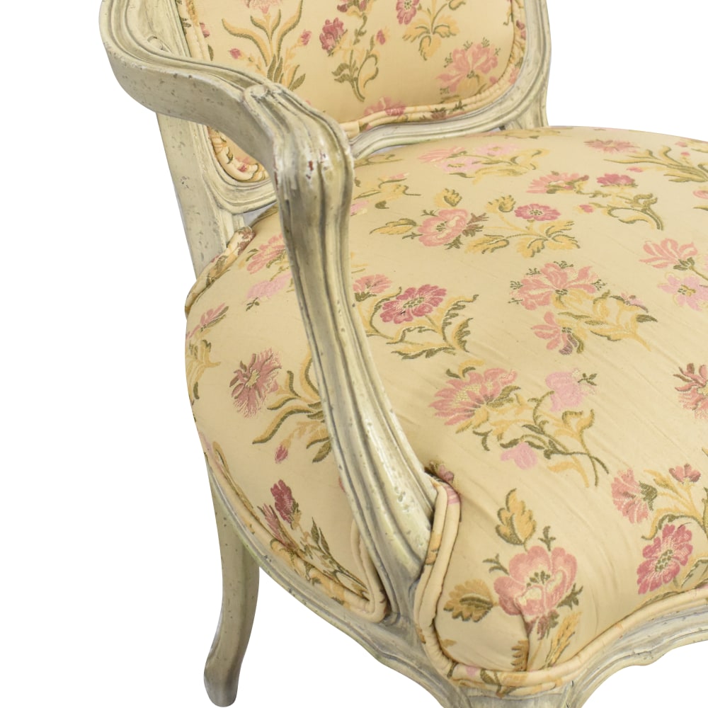 Louis XV Style Floral Accent Chair, 91% Off