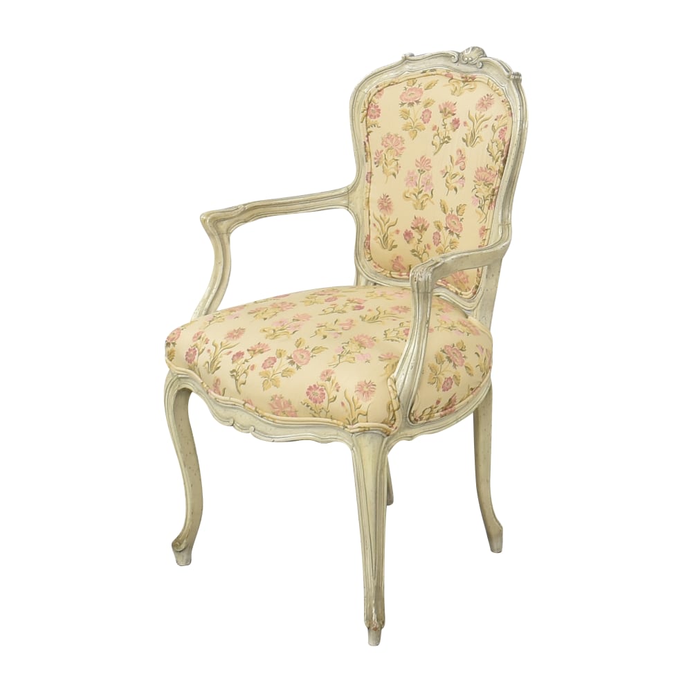 Louis XV Style Floral Accent Chair, 91% Off