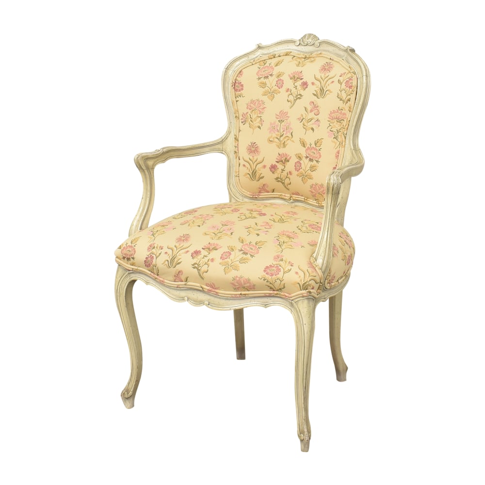 Louis XV Style Floral Accent Chair, 91% Off