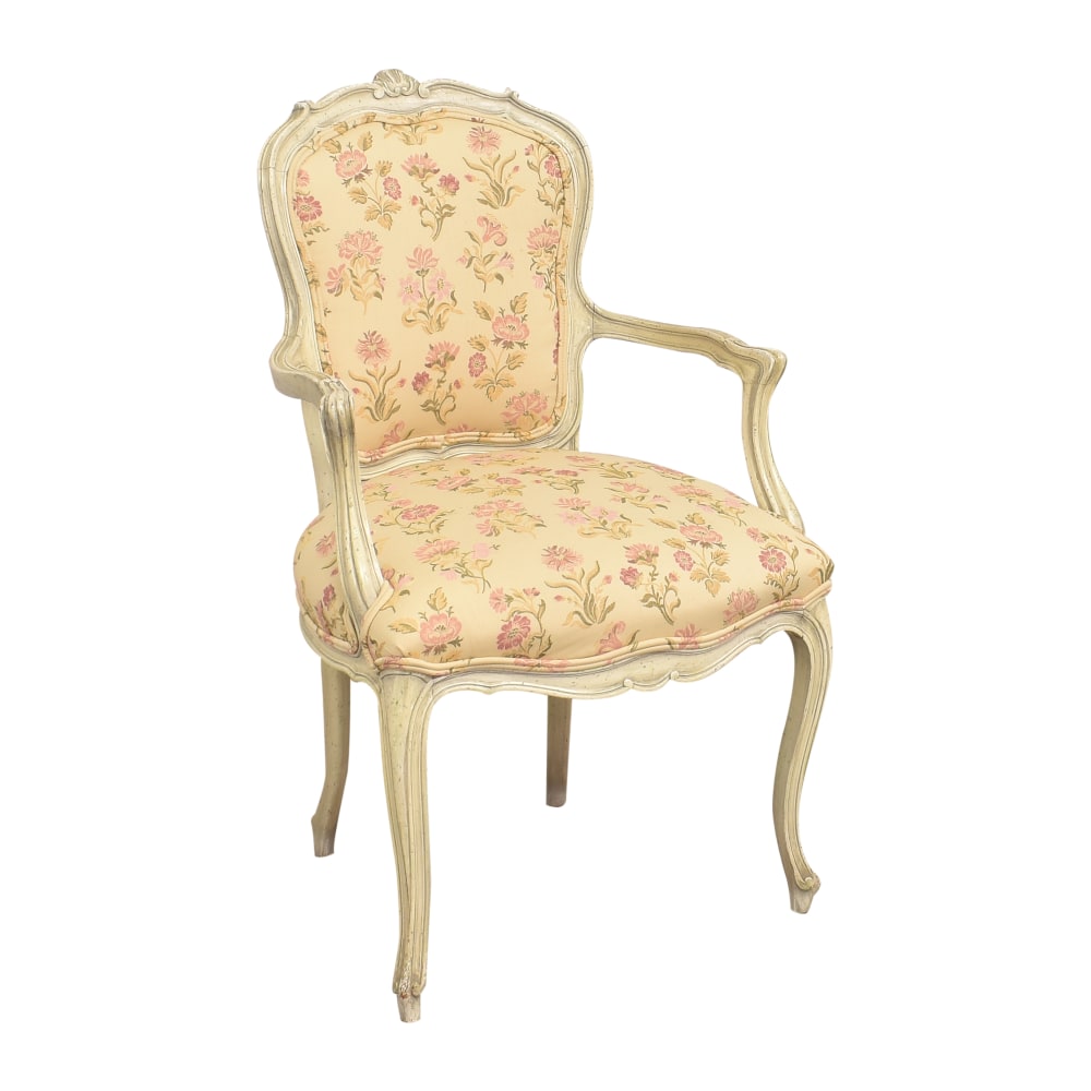 Louis XV Style Floral Accent Chair, 87% Off