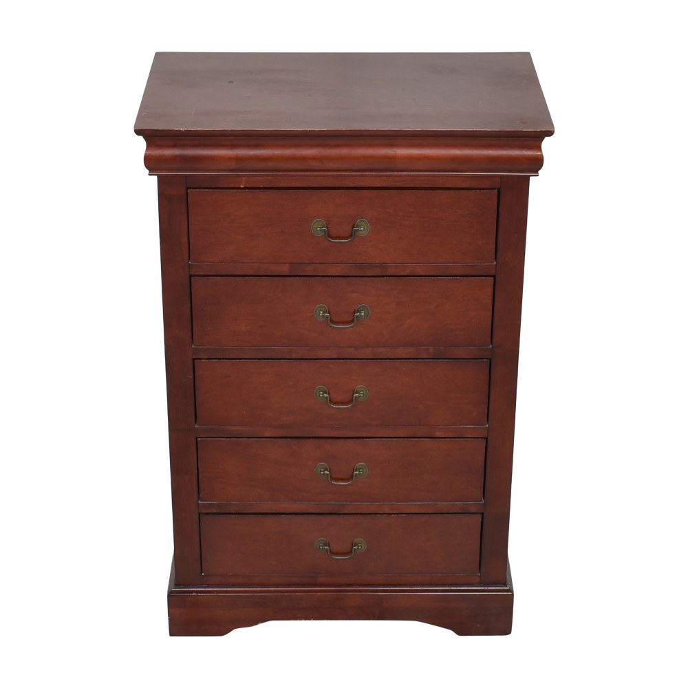 The Louis Philippe White Five-Drawer Chest is on sale at Furniture Sellers,  proudly serving Ottawa, IL and surrounding areas.