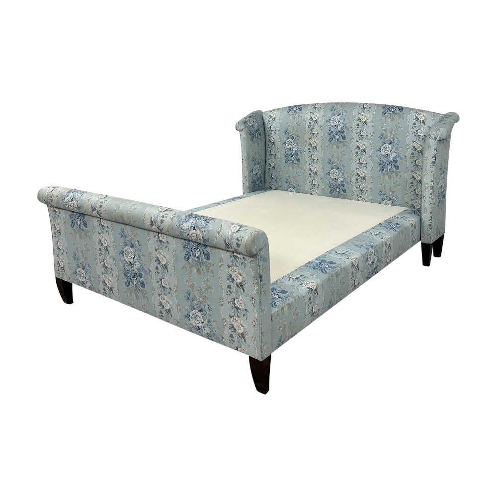 Lewis Mittman Lewis Mittman Custom Floral Upholstered Queen Bed  pa