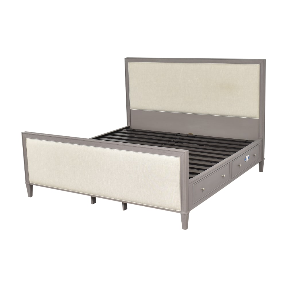 Pearson Gallery Bed Cane Queen in Gray | Arhaus