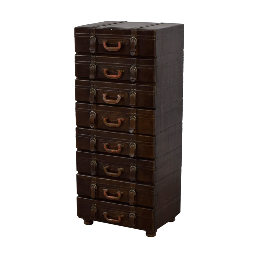  Vintage Artist’s Eight Drawer Leather Cabinet for sale