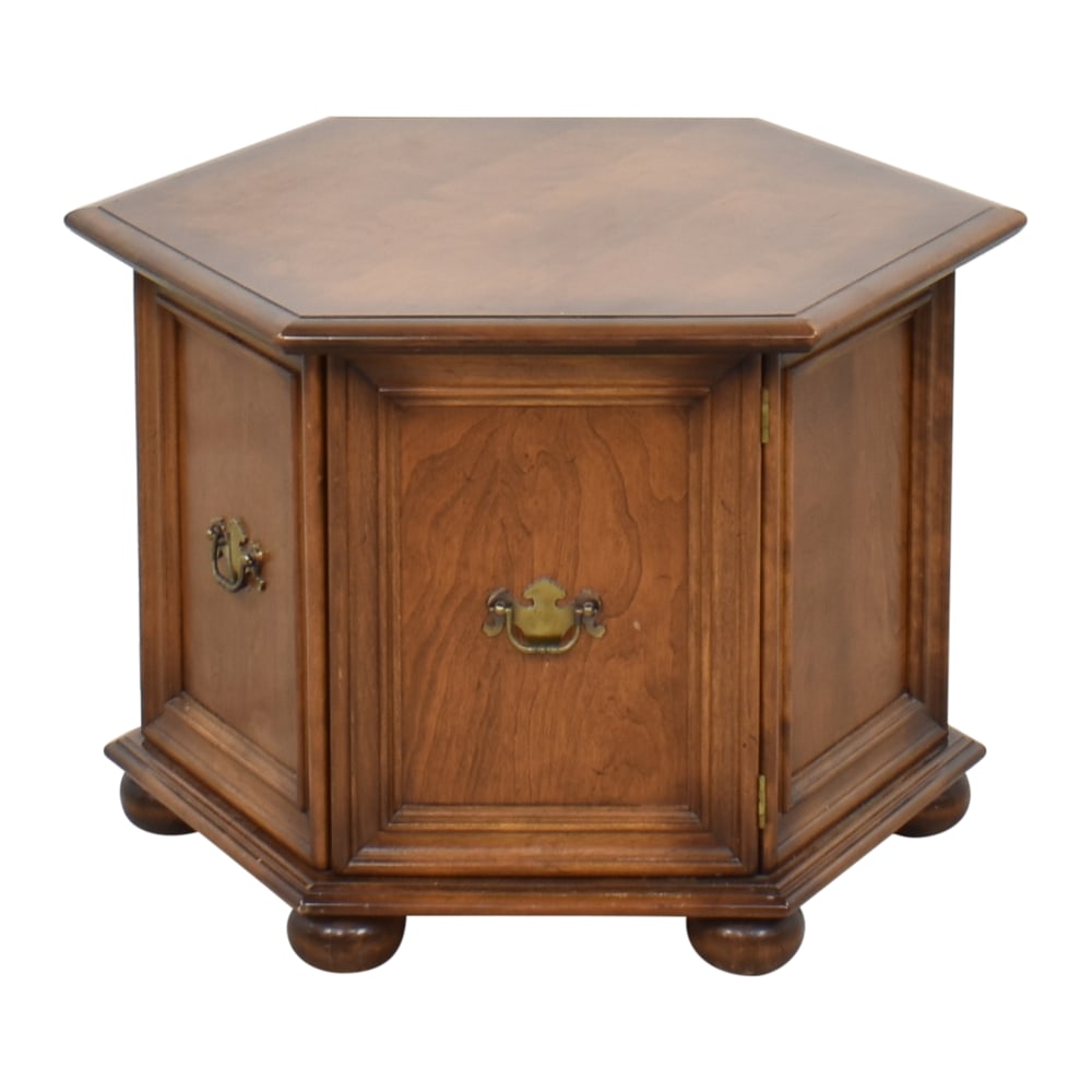 Excellent Solid Wood Hexagonal Storage End Table – Creative Bargains