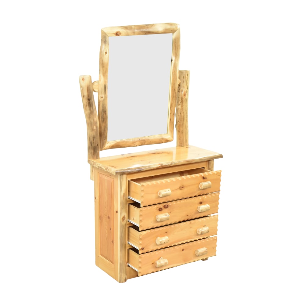 Rustic Four Drawer Chest with Mirror sale