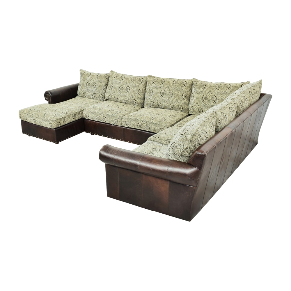 Used Vintage Modern Upholstered Sectional Sofa 