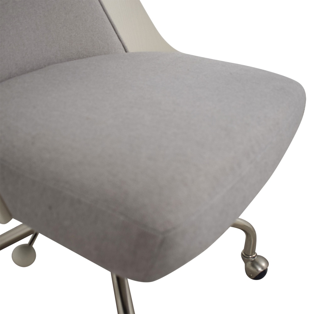 Sell West Elm Bentwood Office Chair White Ash Gray Marled Microfiber 