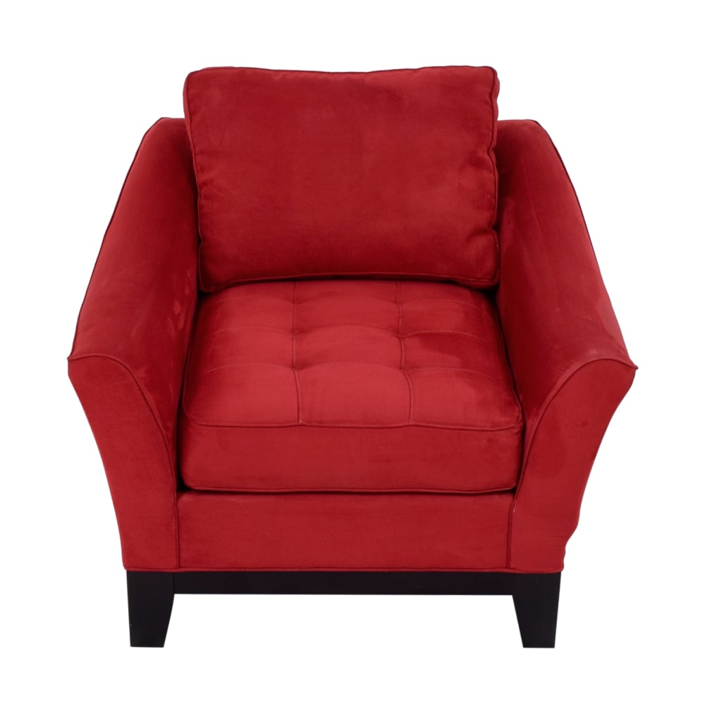 Raymour & Flanigan Raymour & Flanigan Red Microfiber Accent Chair second hand