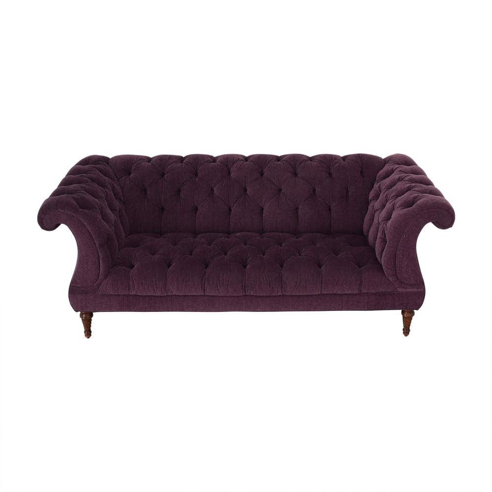  Stewart Purple Tufted Victorian Sofa
