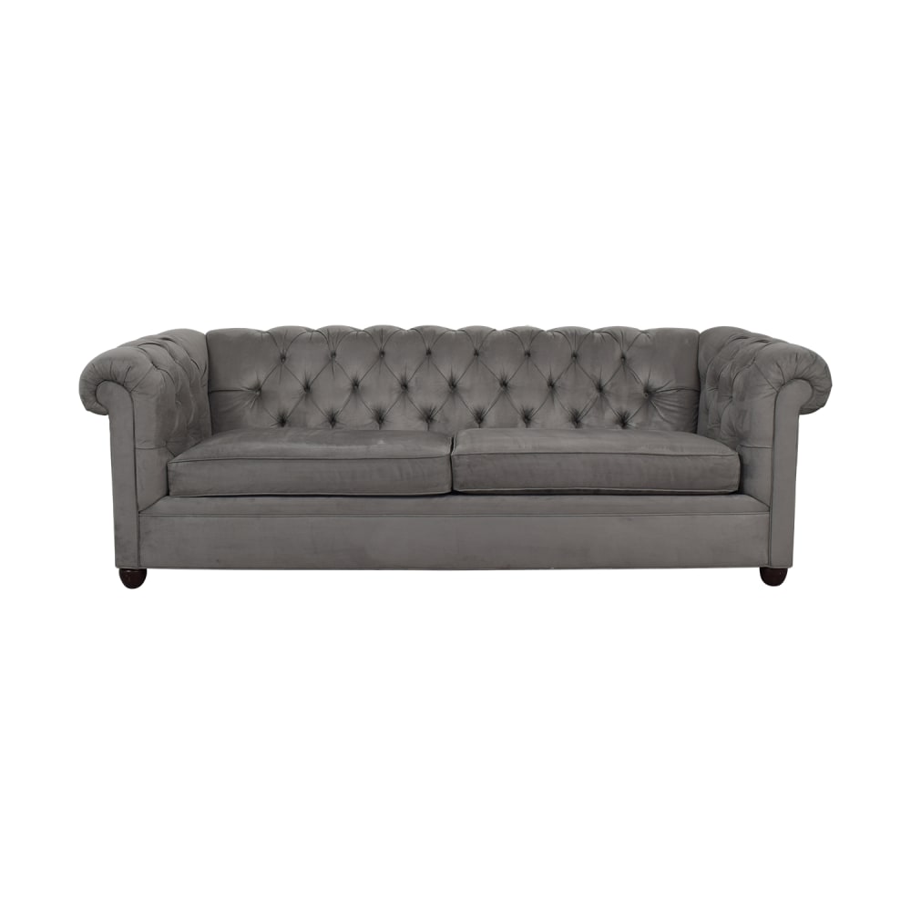 Pottery Barn Pottery Barn Grand Chesterfield Grey Tufted Two-Cushion Sofa