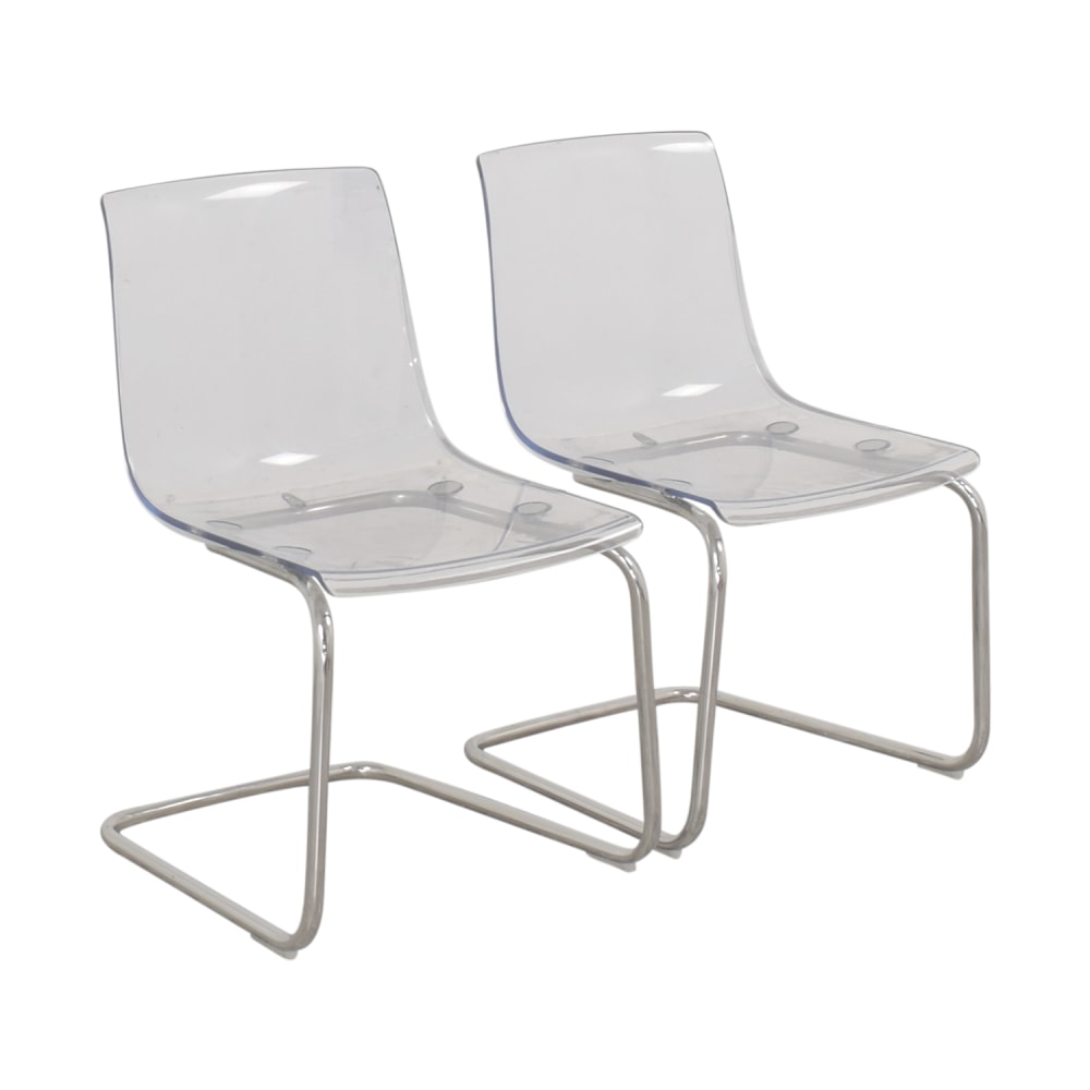 TOBIAS Chaise, transparent, chromé - IKEA