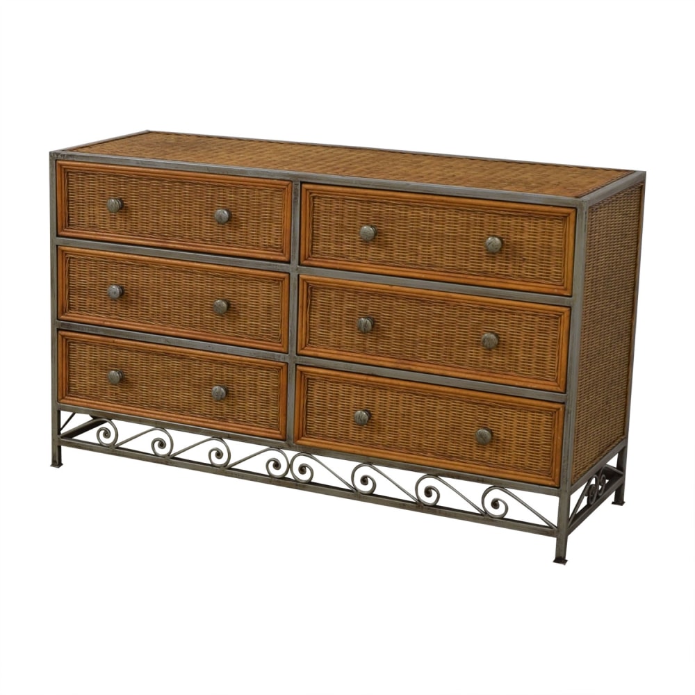 Pier One Imports Pier One Imports Miranda Wicker Six-Drawer Dresser Storage