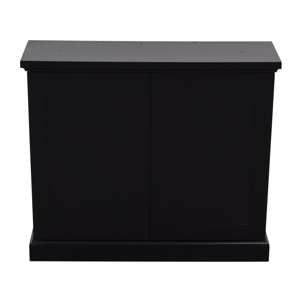  Black Ebonized Wood Two-Door Cabinet