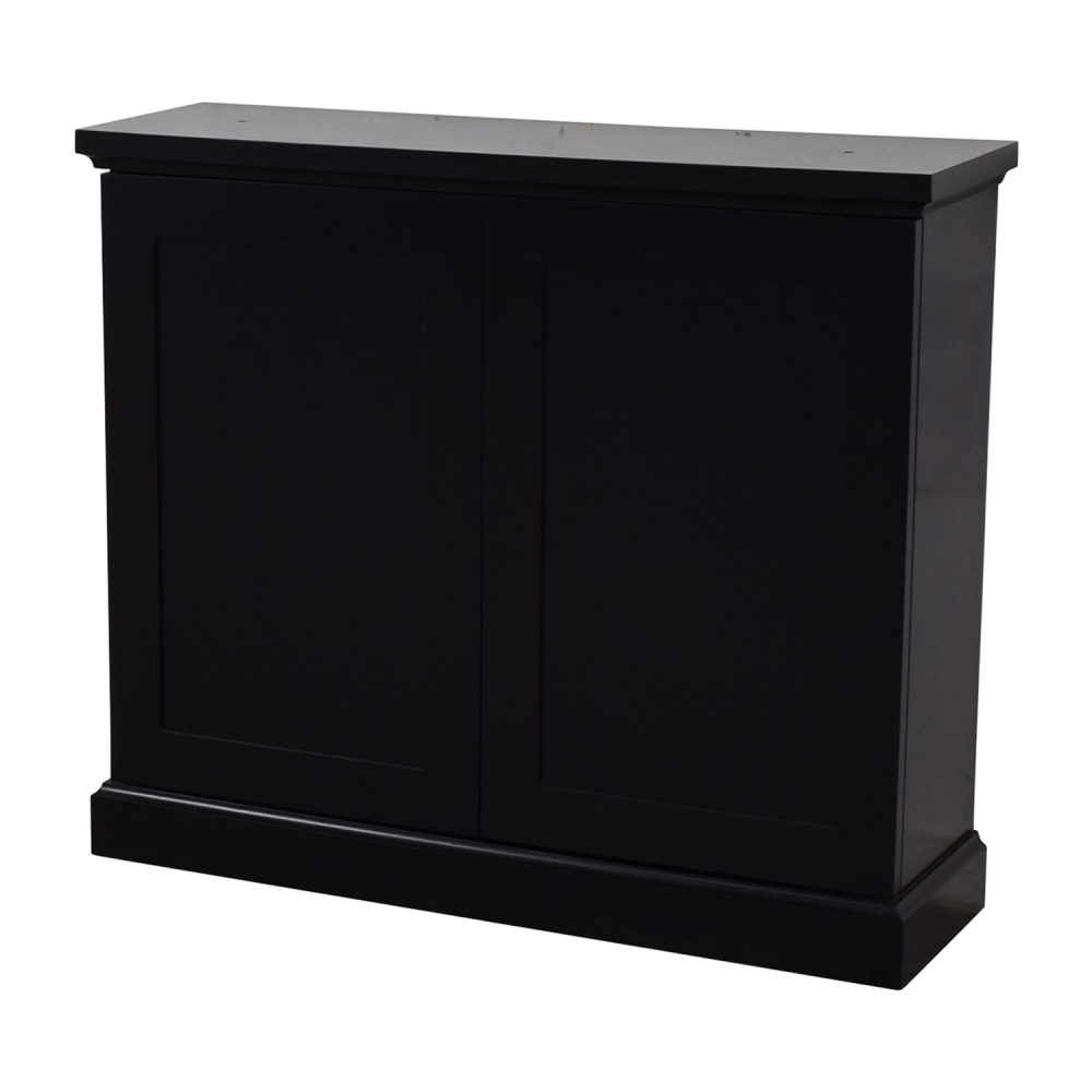 Black Ebonized Wood Two-Door Cabinet / Storage