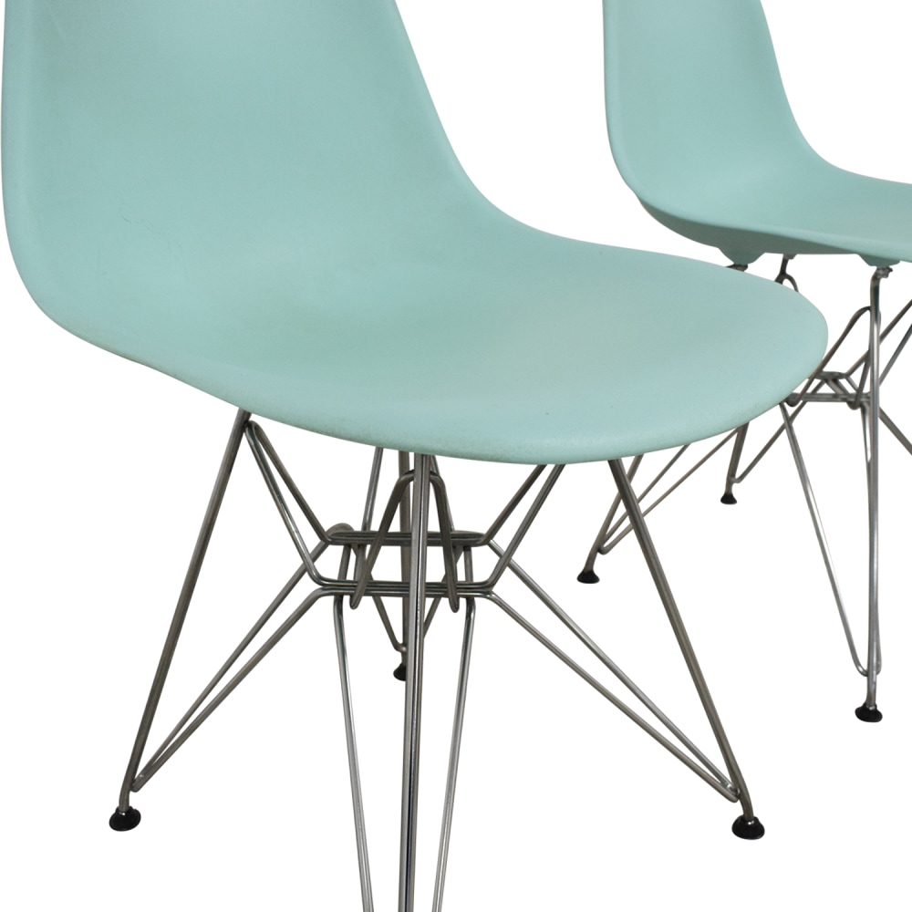 Herman Miller Eames Molded Plastic Used Side Chair, Aqua Sky - National  Office Interiors and Liquidators