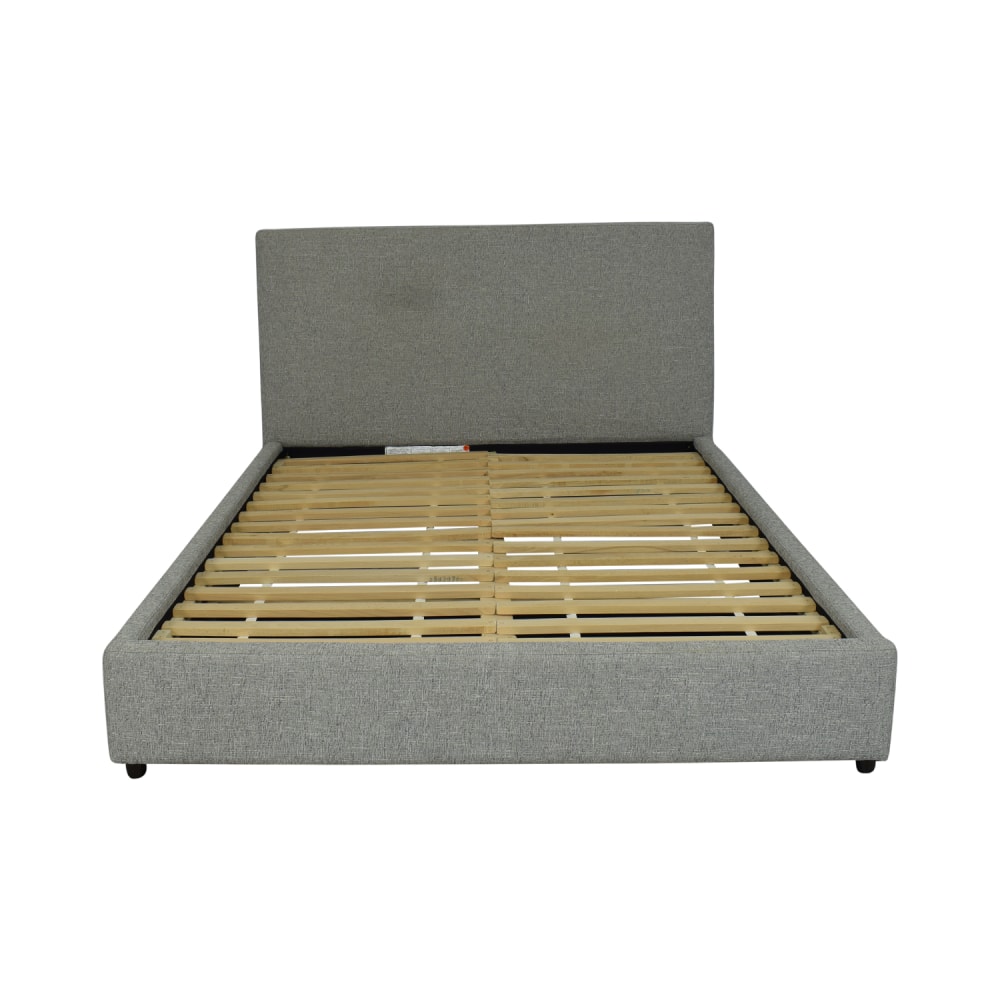 72% OFF - West Elm West Elm Contemporary Upholstered Storage Queen Bed ...