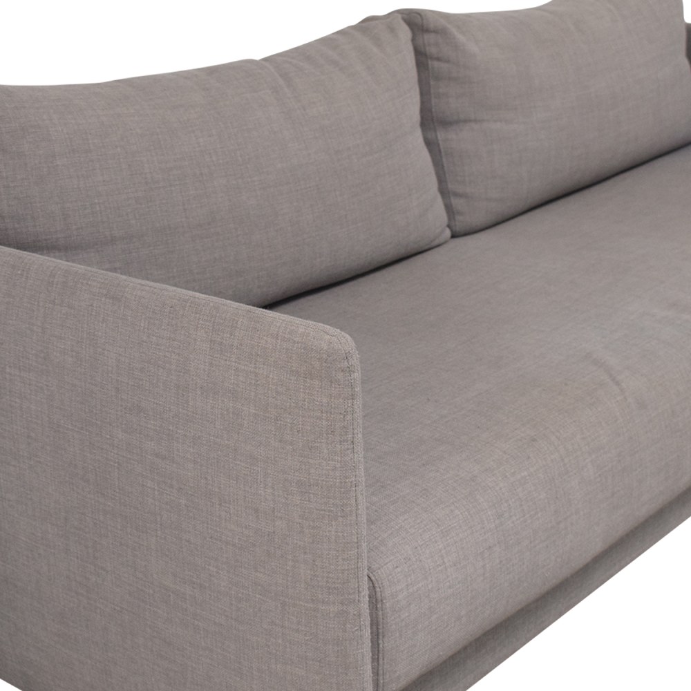 Cb2 Tandom Microgrid Grey Sleeper Sofa