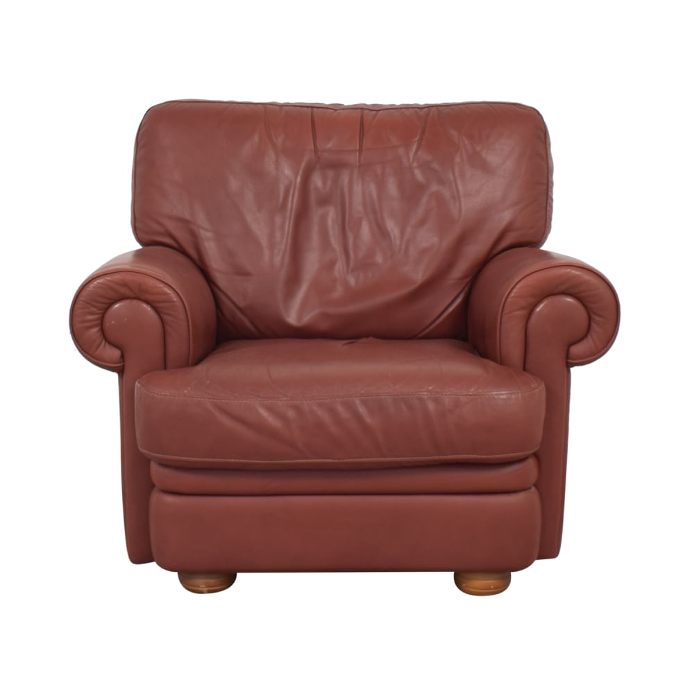 90% OFF - Italian Club Chair with Ottoman / Chairs