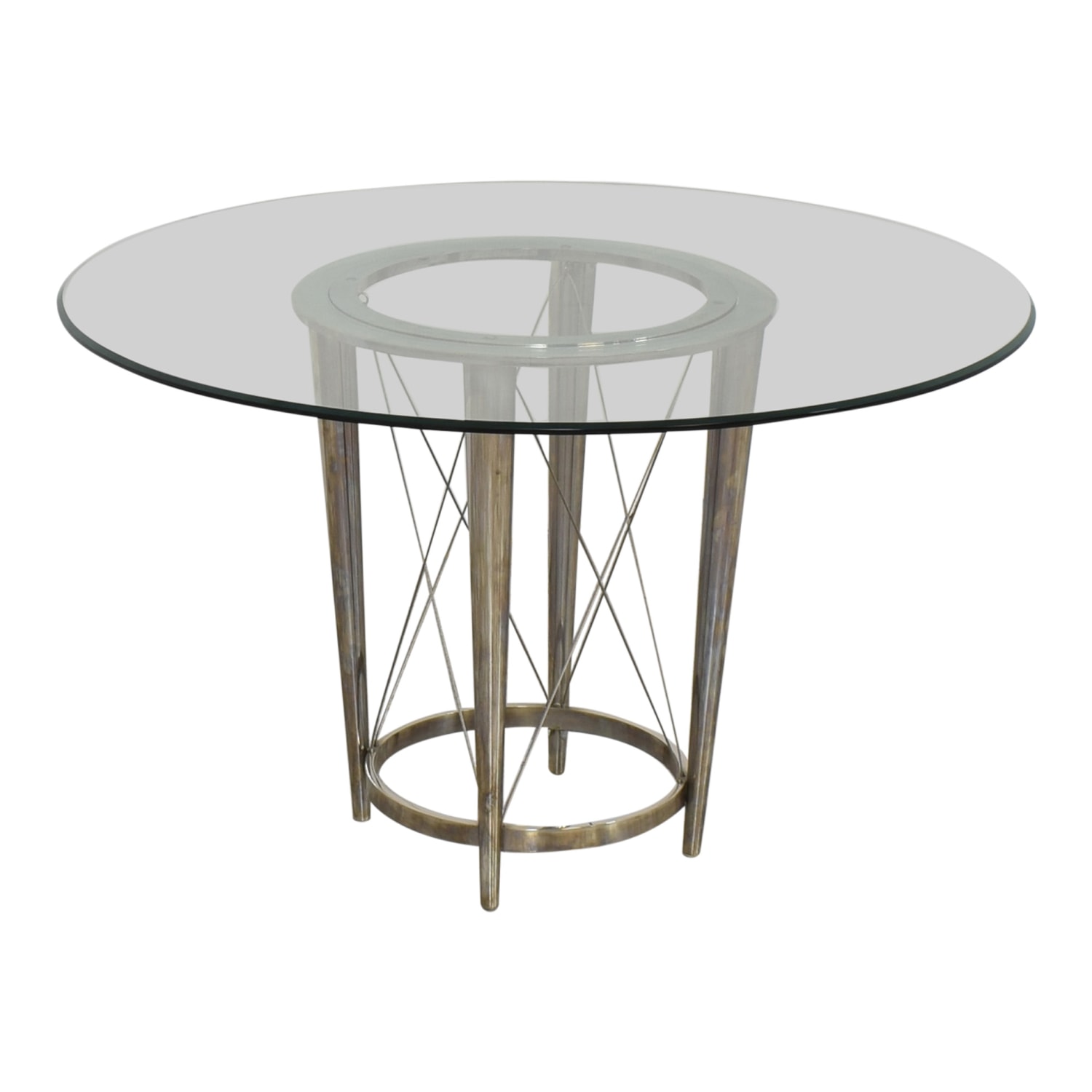 buy Glass Top Pedestal Dining Table  Tables