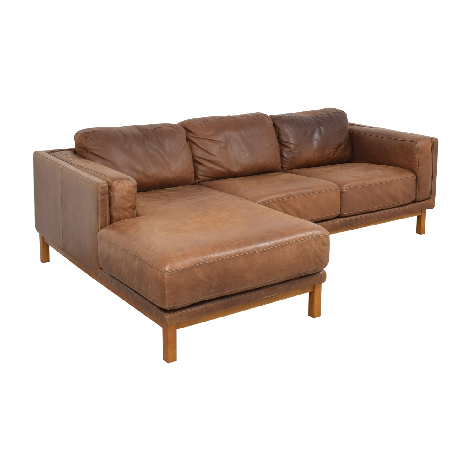 Dekalb Leather 2-Piece Chaise Sectional (102)