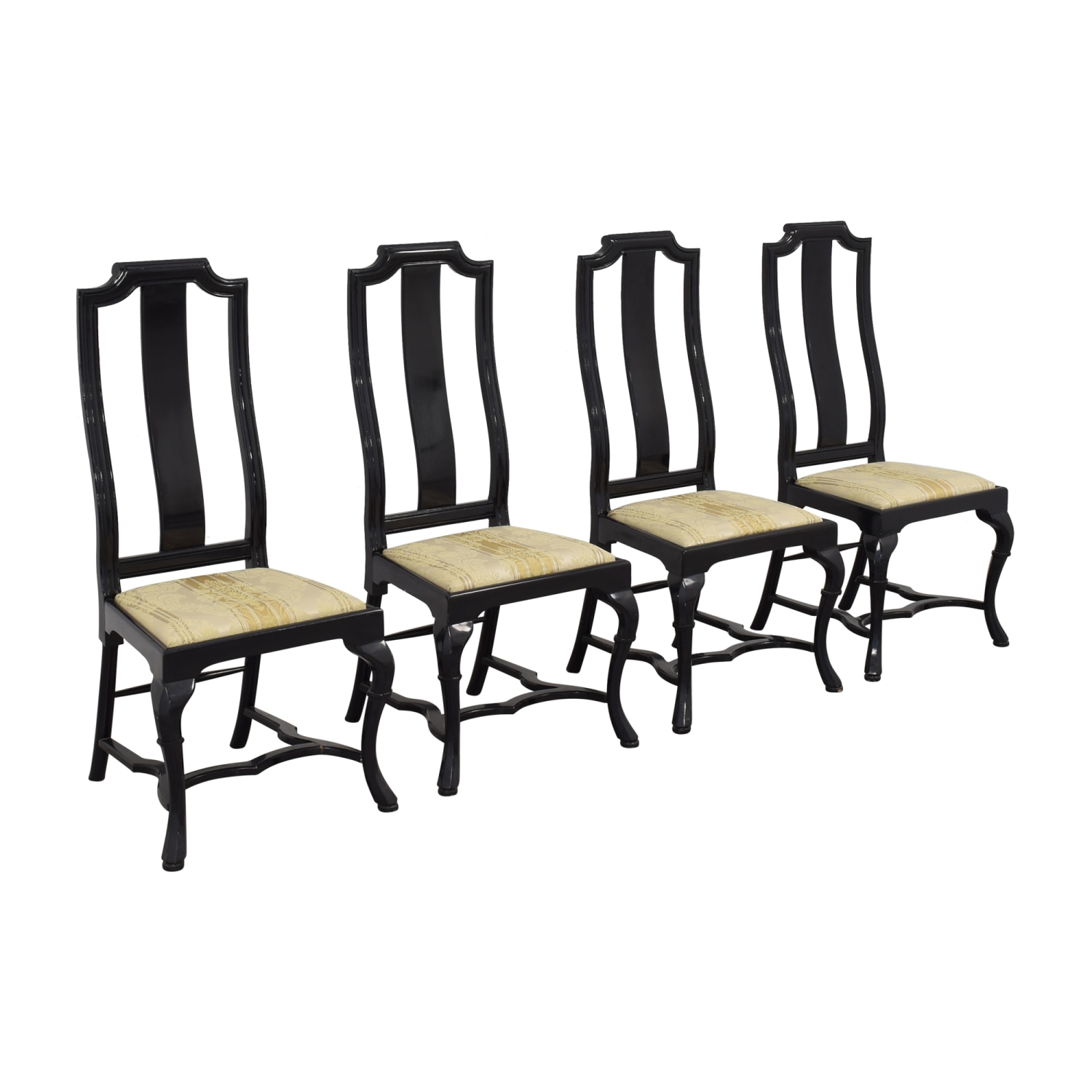  Upholstered Dining Chairs black and tan