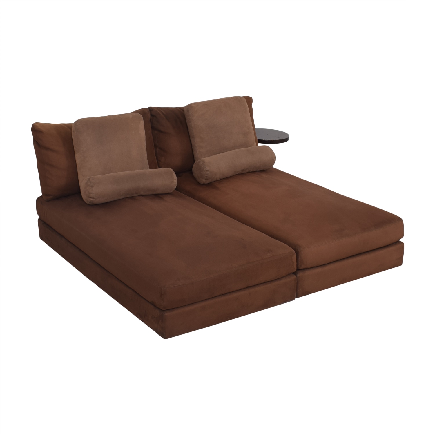 shop King Furniture Suede Chaise Sectional with Table Attachment King Furniture