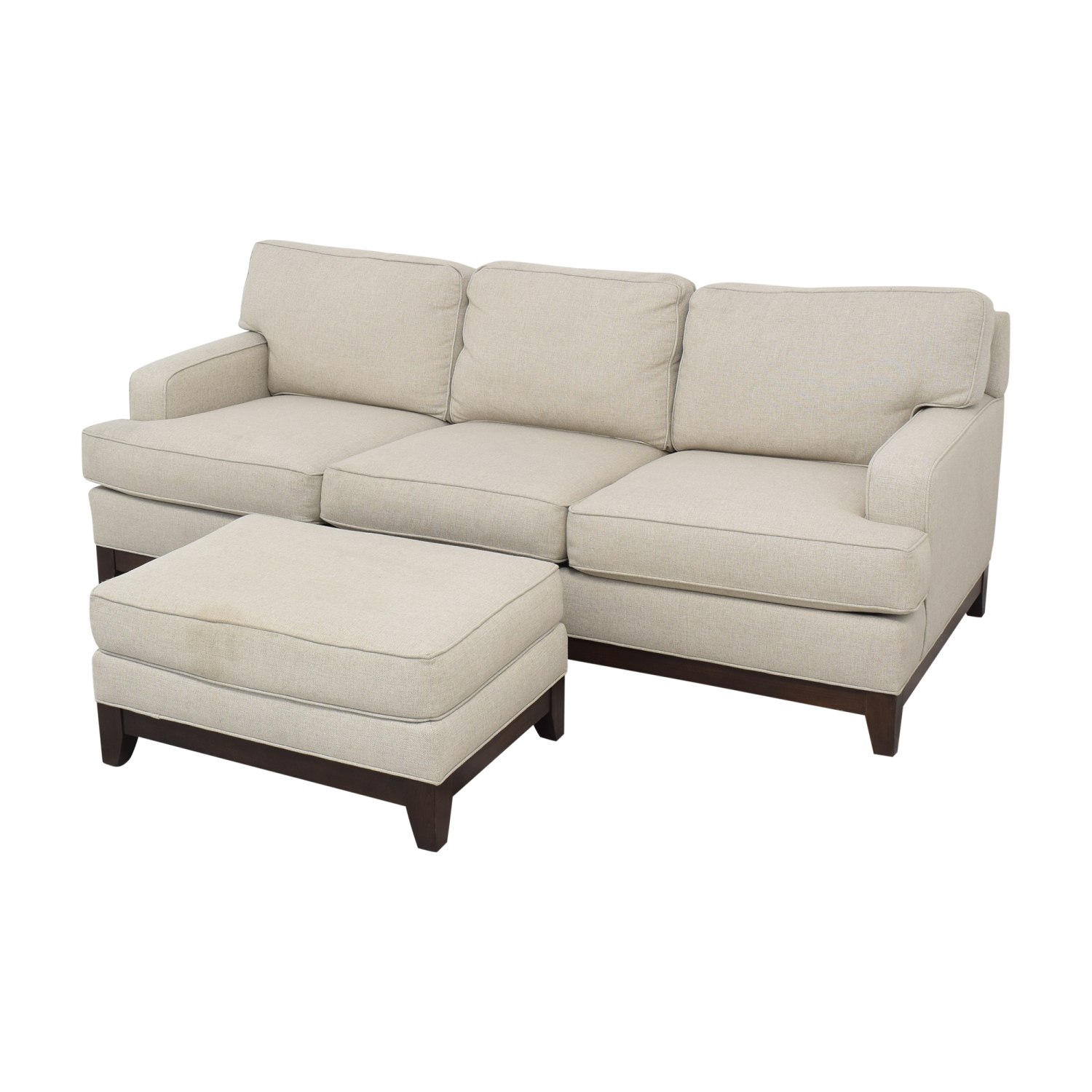 shop Ethan Allen Arcata Sofa with Ottoman Ethan Allen