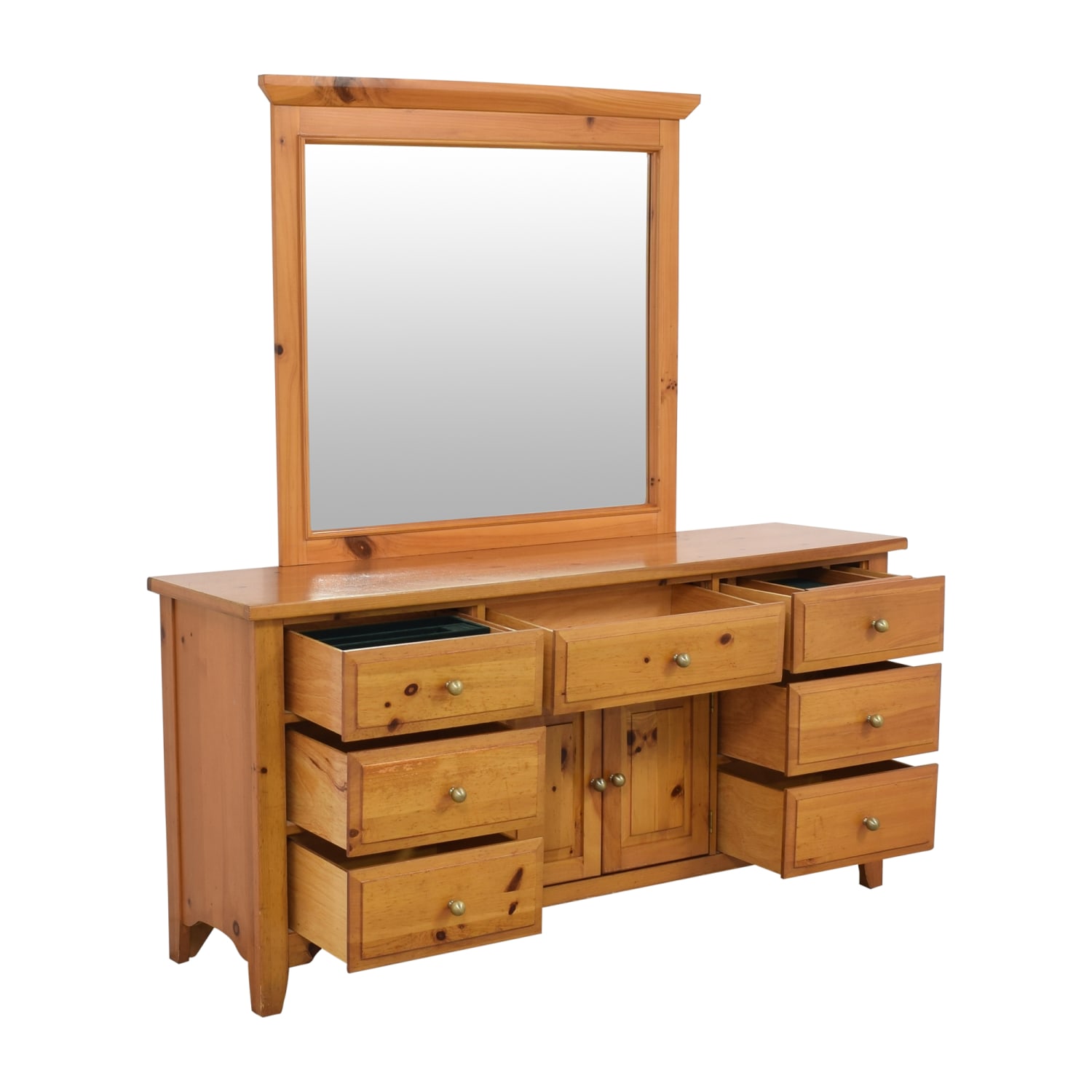 Broyhill Furniture Broyhill Shaker Style Dresser and Mirror nj