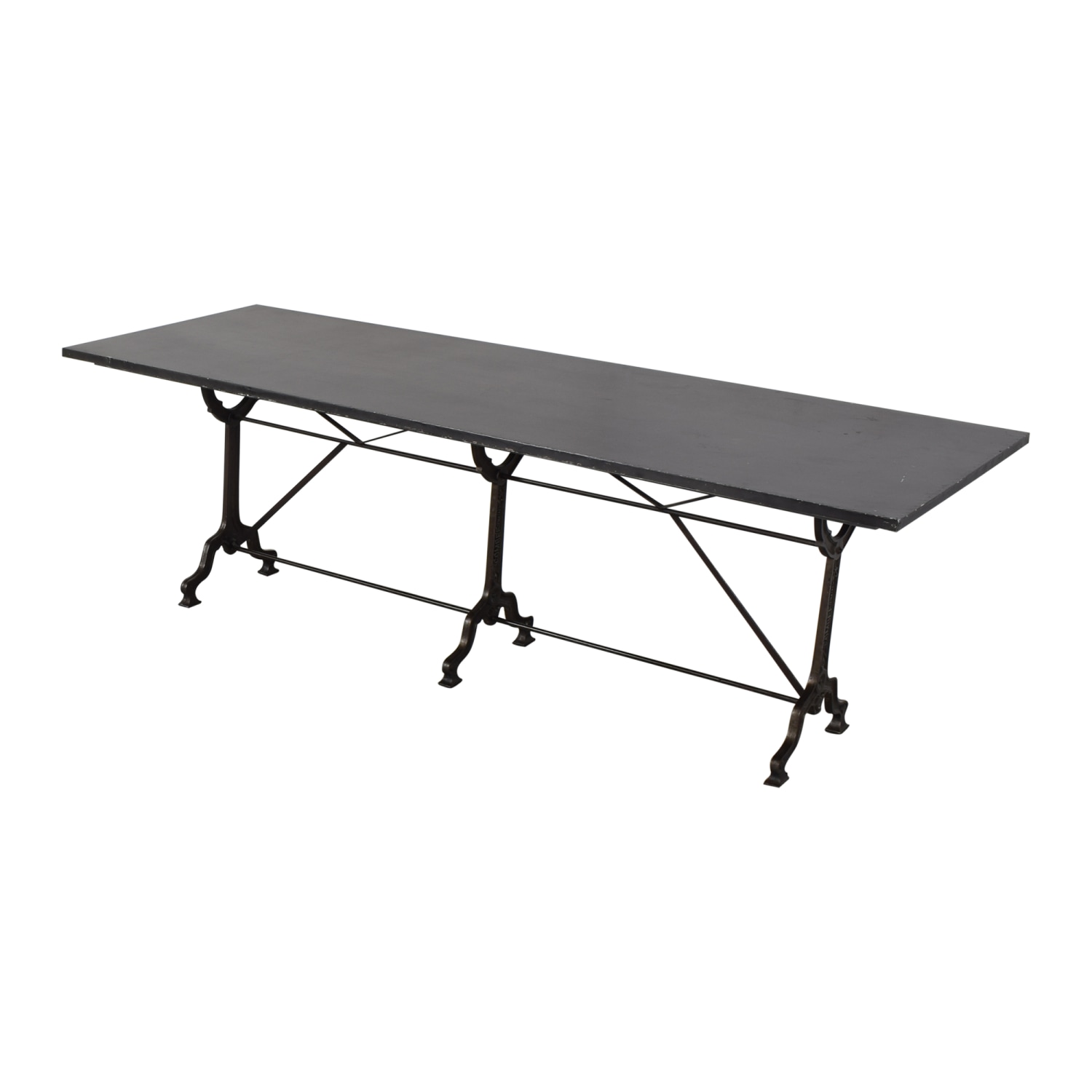 Used Restoration Hardware Zinc And Cast Iron Rectangular Dining Table 