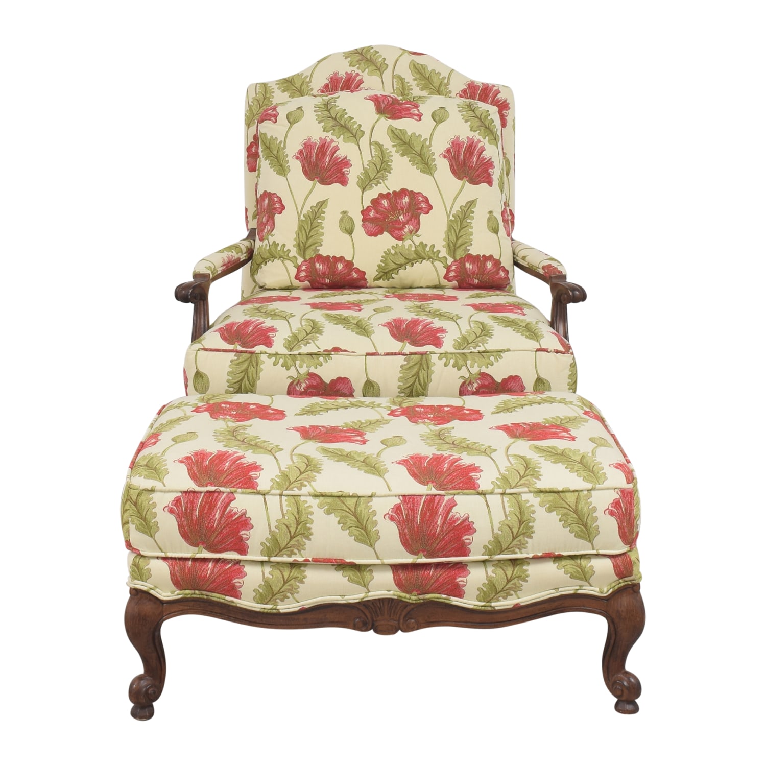 Clayton Marcus Clayton Marcus Floral Chair with Ottoman nyc