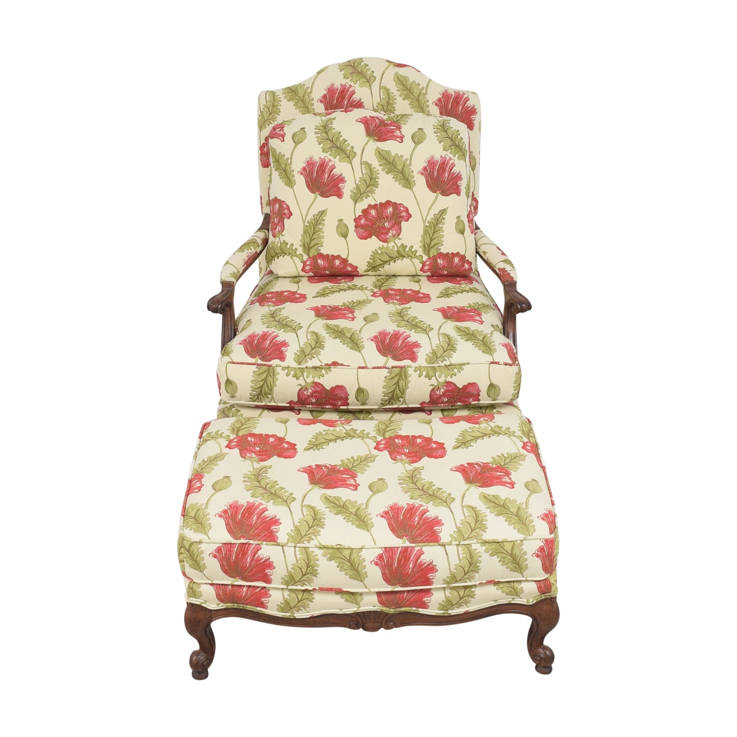 shop Clayton Marcus Floral Chair with Ottoman Clayton Marcus