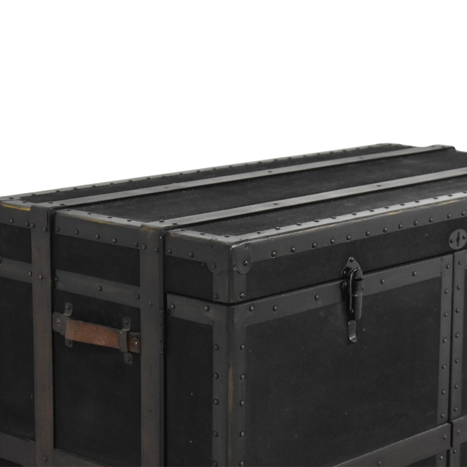 Black Steamer Trunk with Bar Cabinet