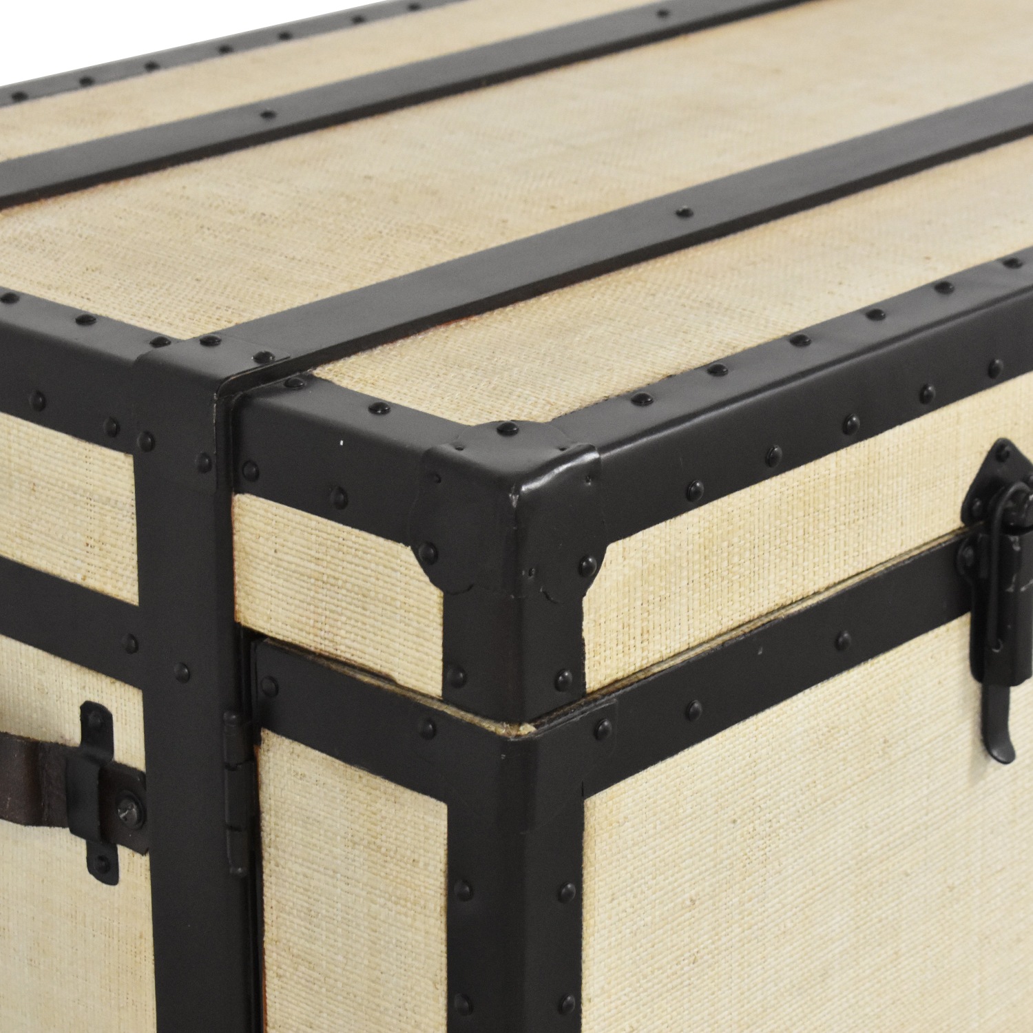 Black Steamer Trunk with Bar Cabinet