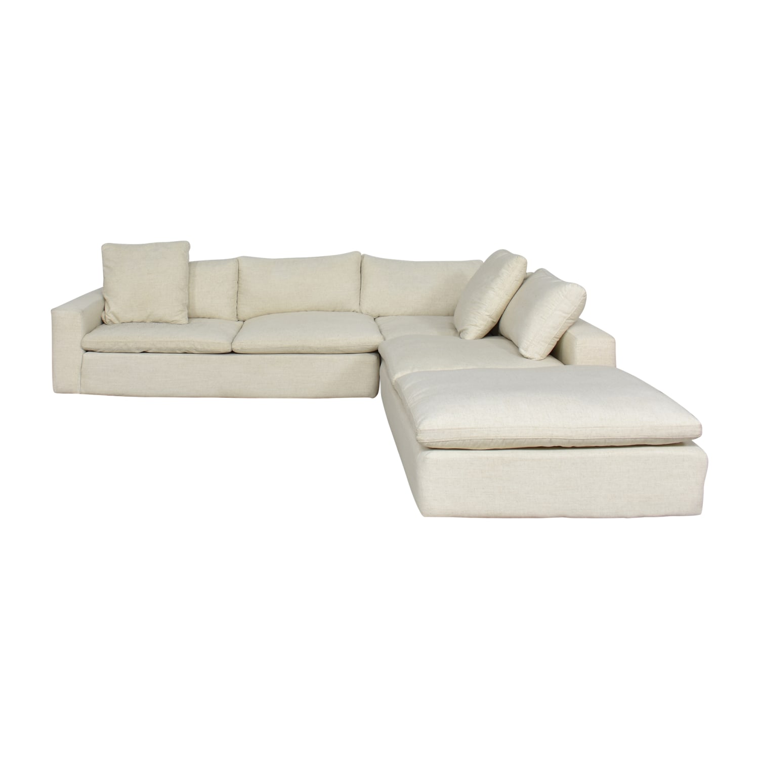 Utopia Ivory/Light Gray & Gold Stainless Steel 2pc Sectional Sofa