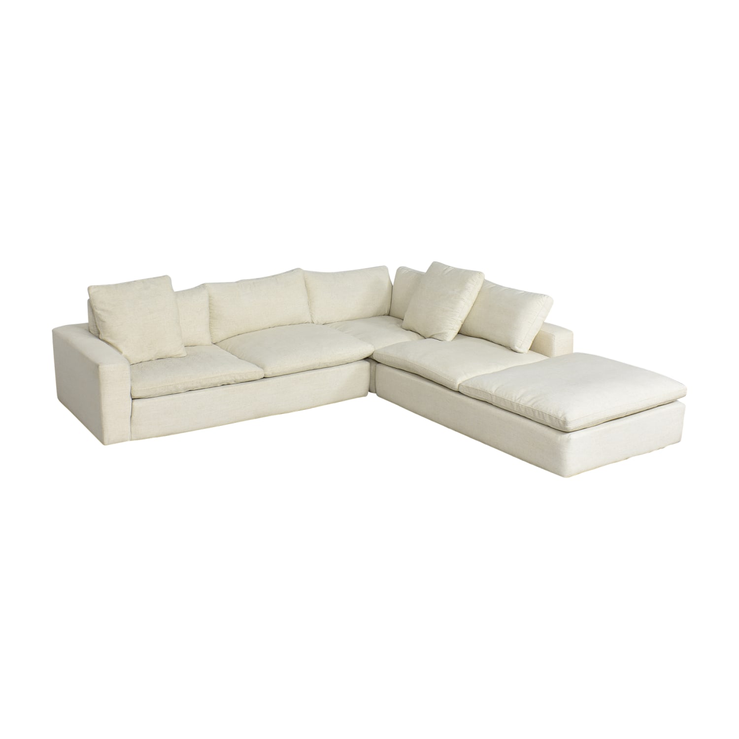 Utopia Ivory/Light Gray & Gold Stainless Steel 2pc Sectional Sofa