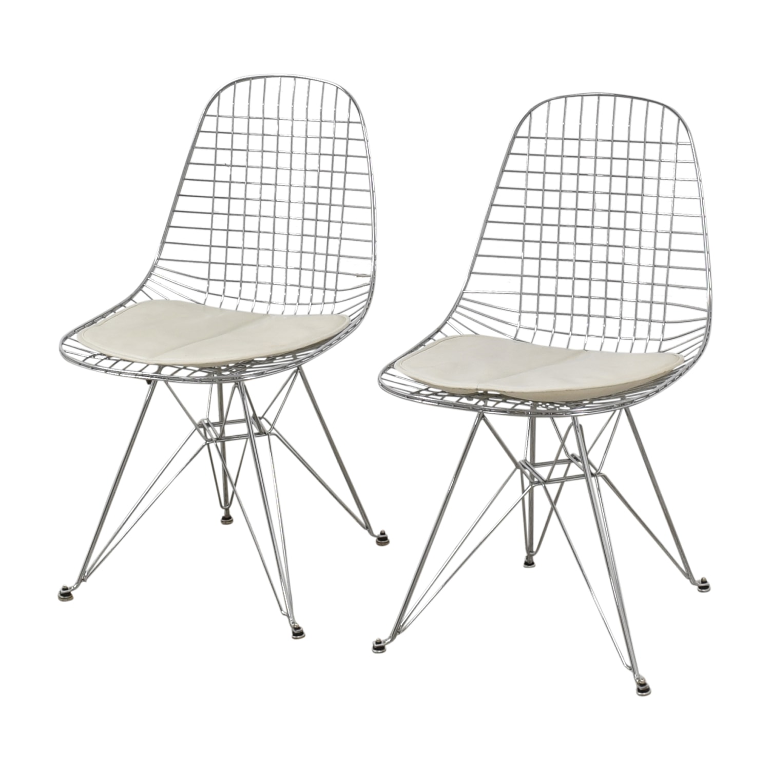 Modernica Case Study Wire Eiffel Chairs with Seat Pads / Chairs