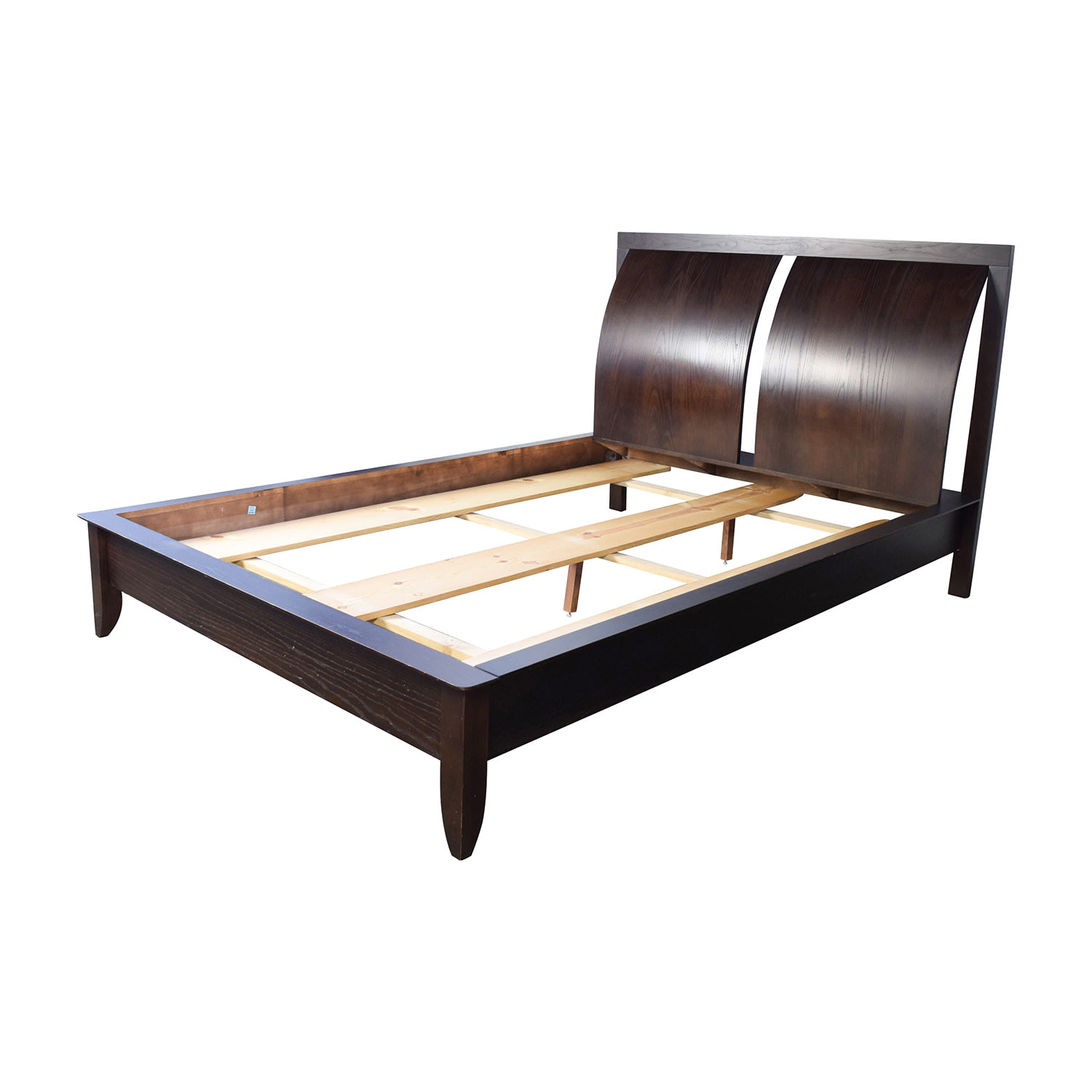 shop Wooden Sleigh Curved Headboard Bed Frame