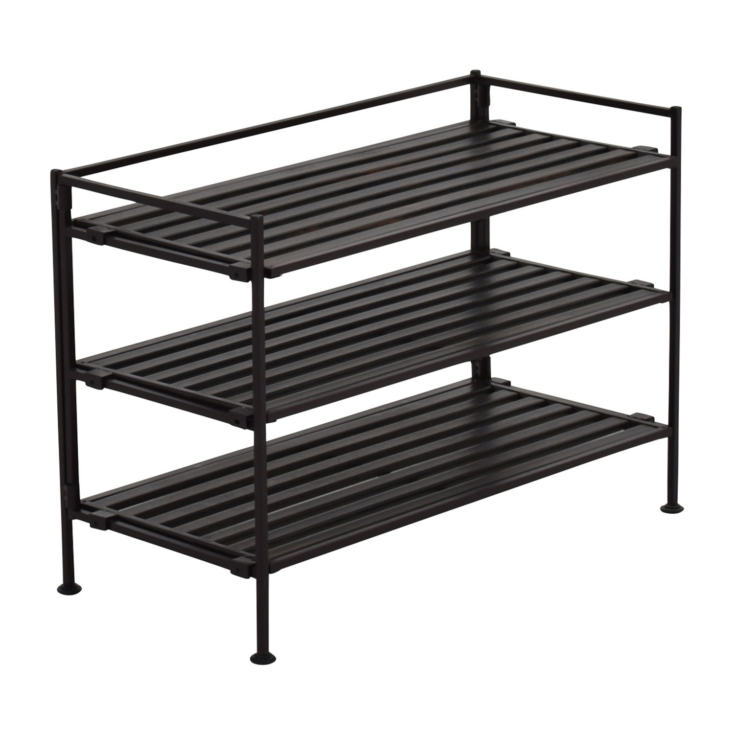 Seville Classics 3-Tier Stackable Shoe Rack Organizer, Metal, Gray 