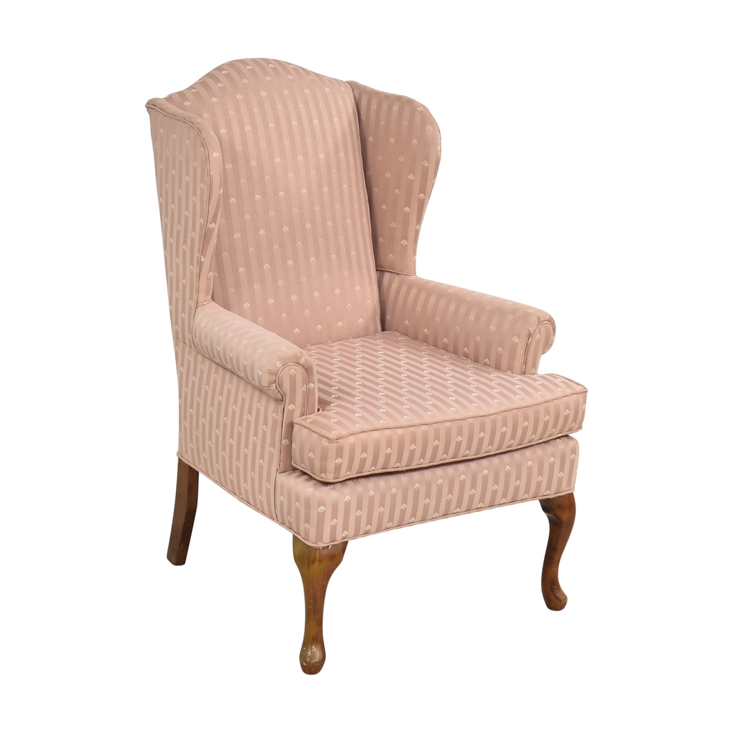 Bayfield Upholstered King Louis Back Arm Chair Fairfield Chair Body Fabric:  9508 Smoke, Frame Color: Walnut - Yahoo Shopping