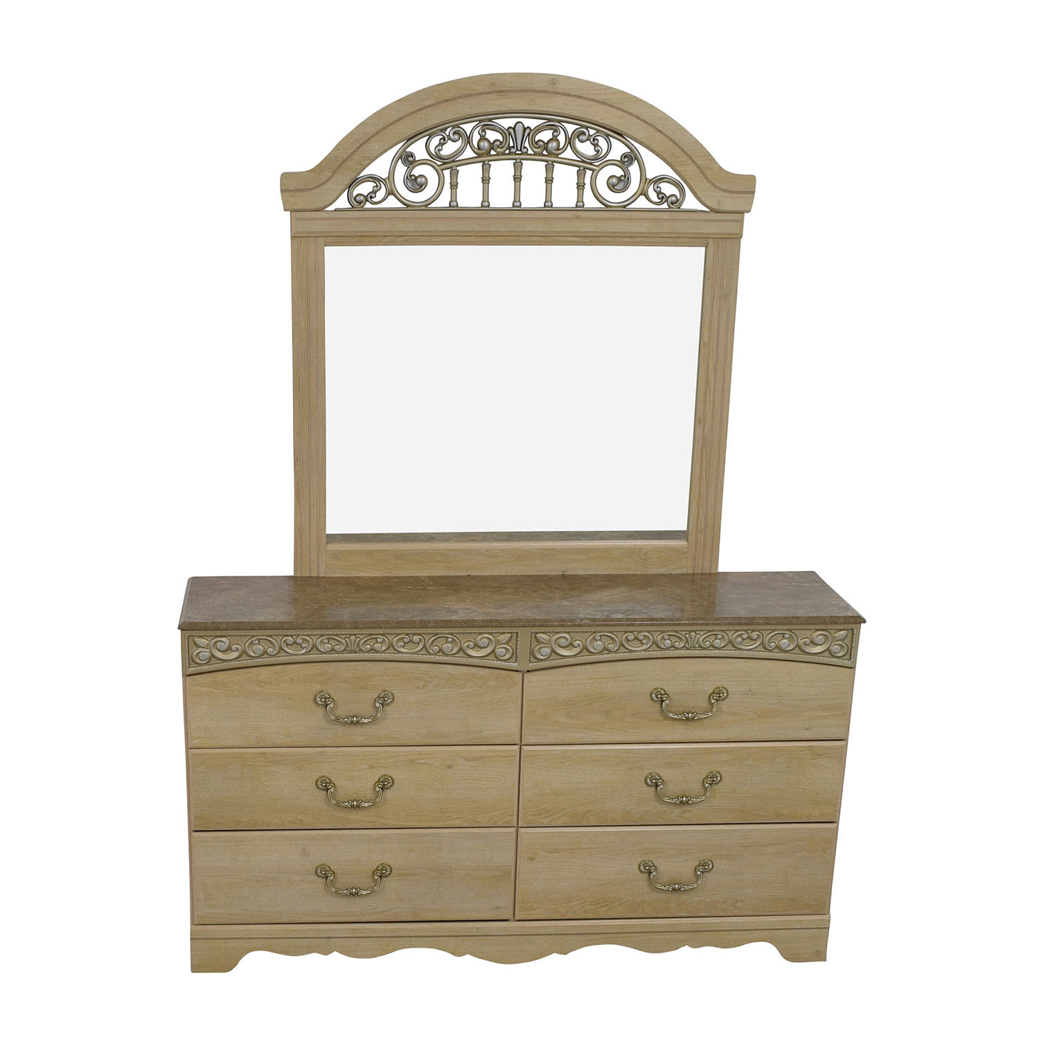 Ashleys Furniture Ashley Furniture Light Oak Dresser with Mirror discount