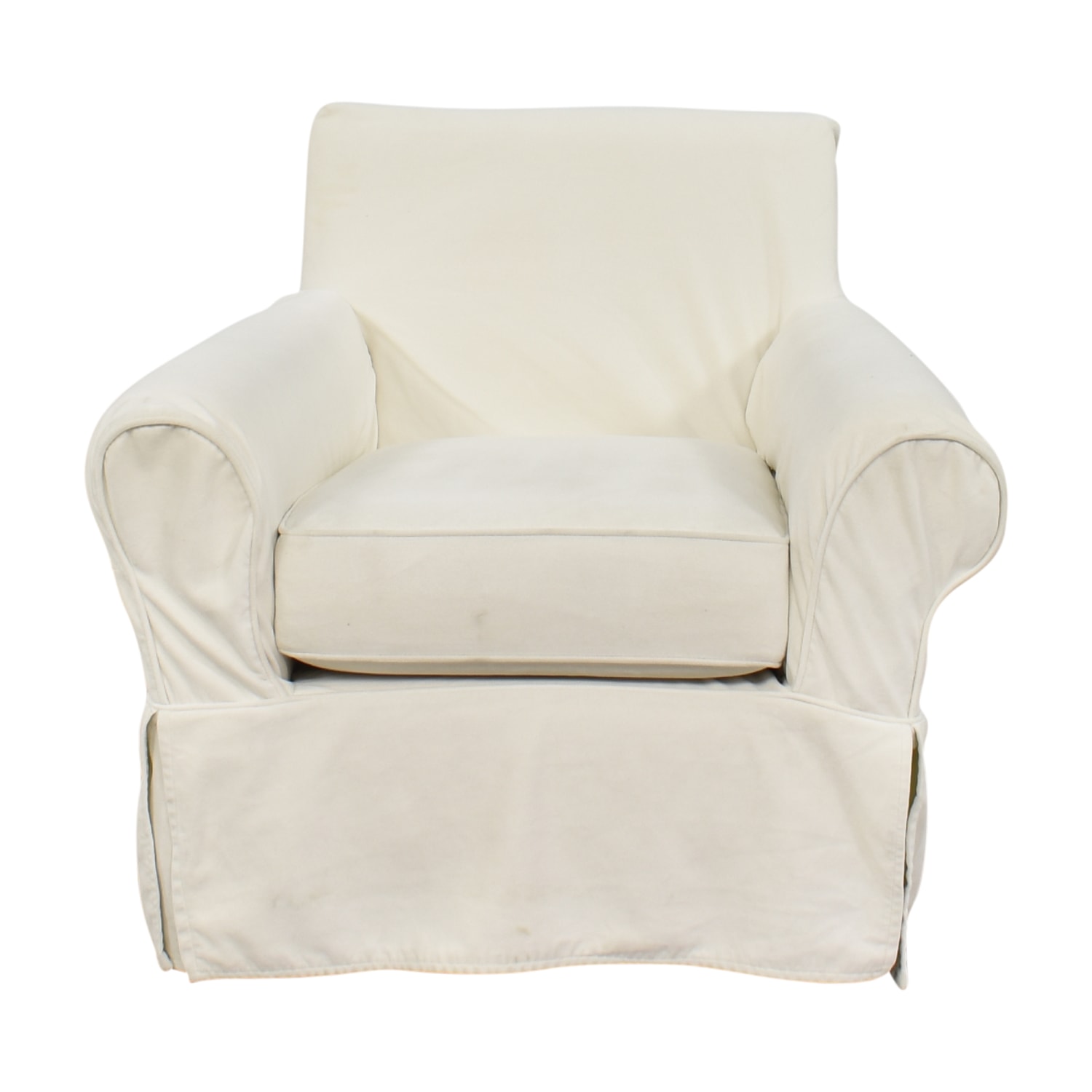 Pottery Barn Kids Roll Arm Slipcovered Swivel Rocker in White Linen – KLM  Luxury Consignment