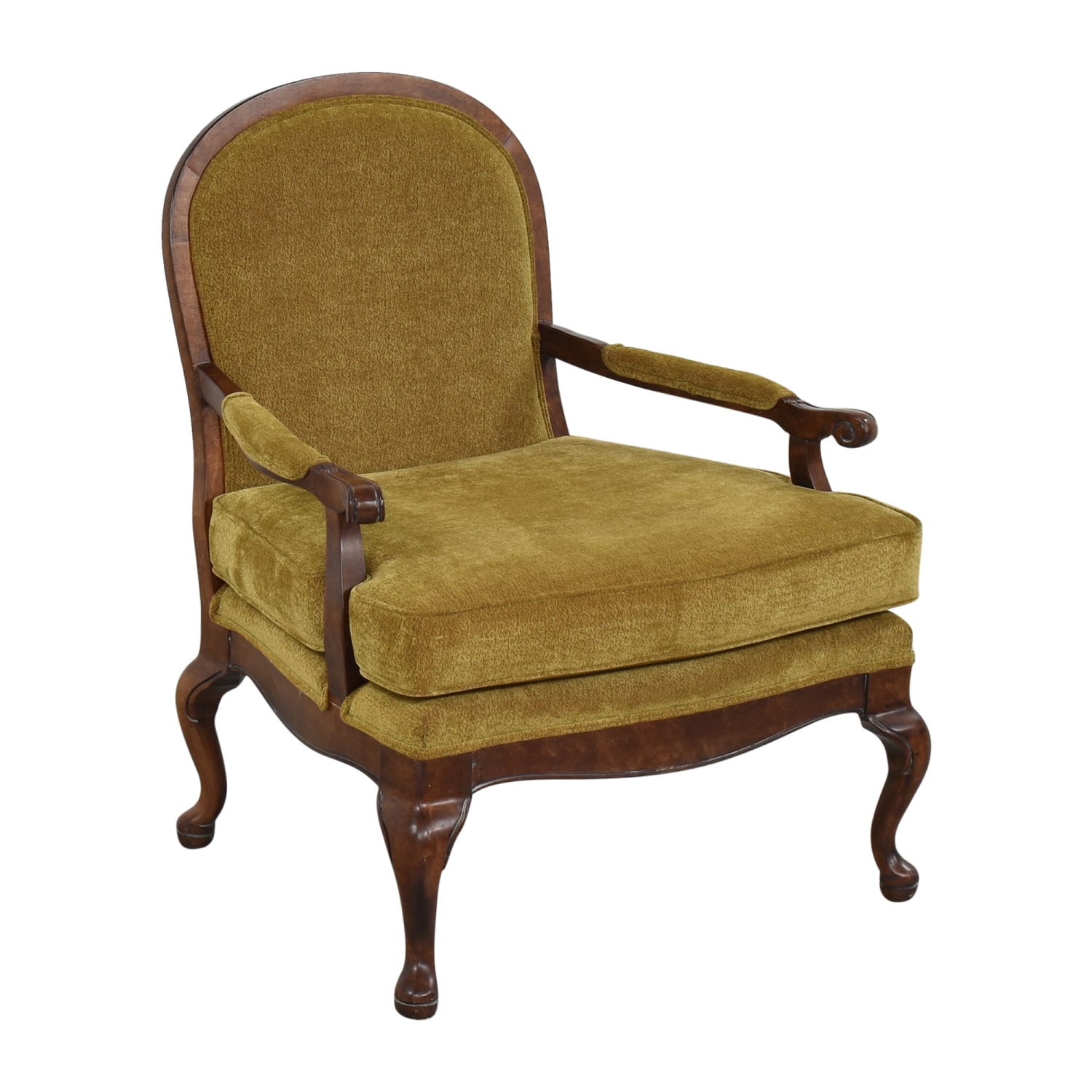 Upholstered King Louis Back Arm Chair Fairfield Chair Leg Color: Montego Bay, Upholstery Color: 3156 Linen