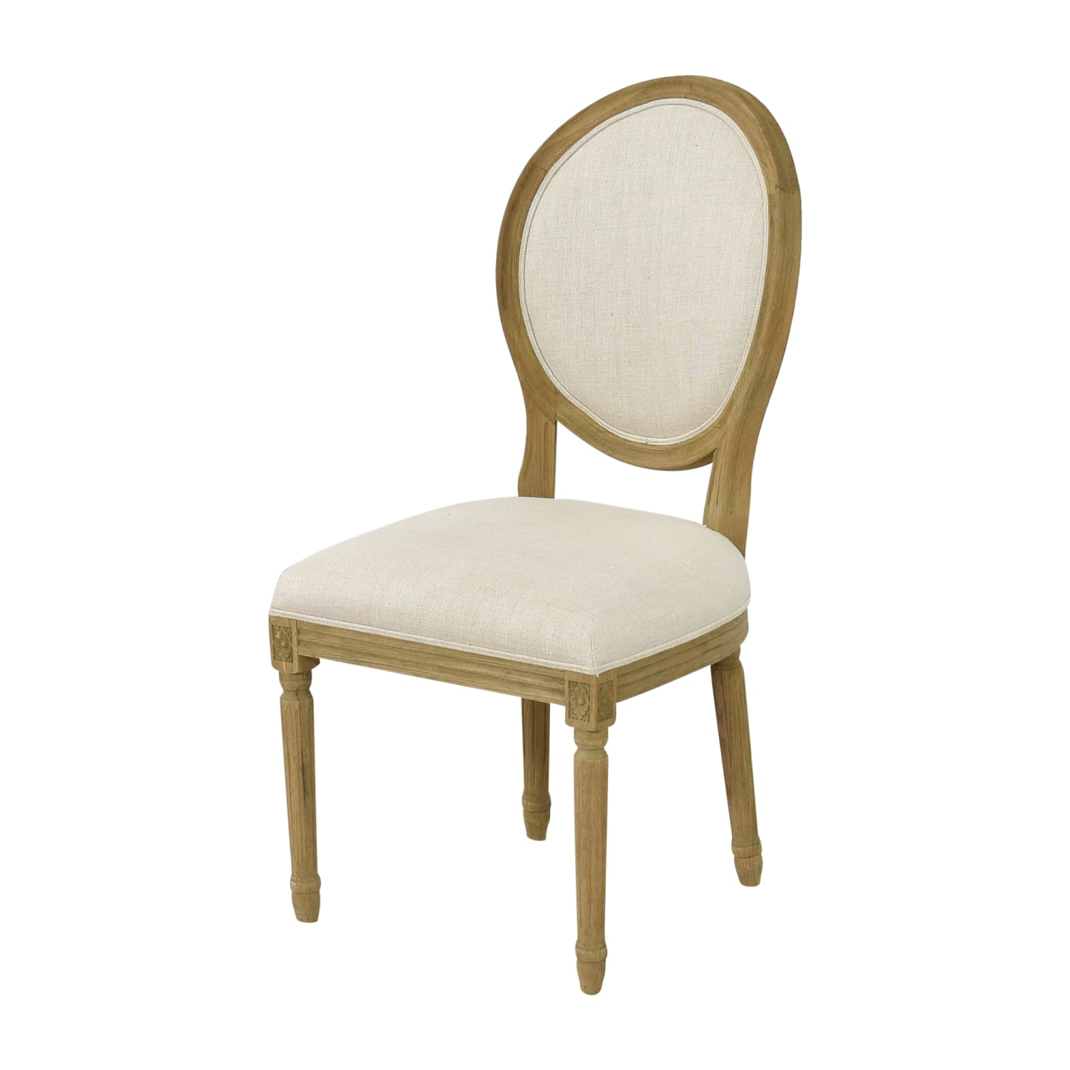 Restoration Hardware Vintage French Round Fabric Dining Side Chairs ...