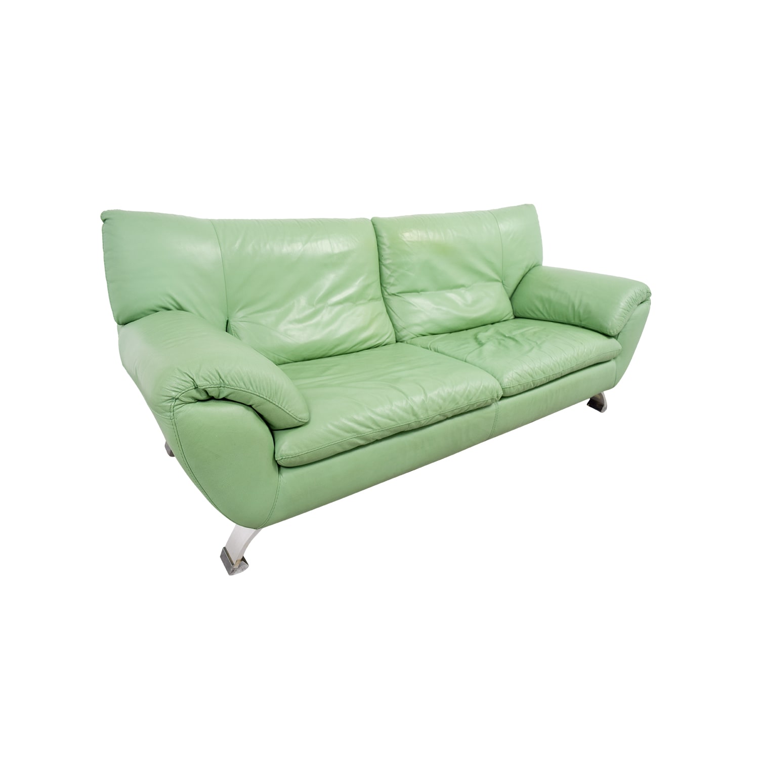 Nicoletti Nicoletti Green Leather Sofa second hand